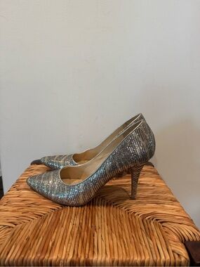 Silver/gold  Glitter Pointed-Toe High Heels size 9